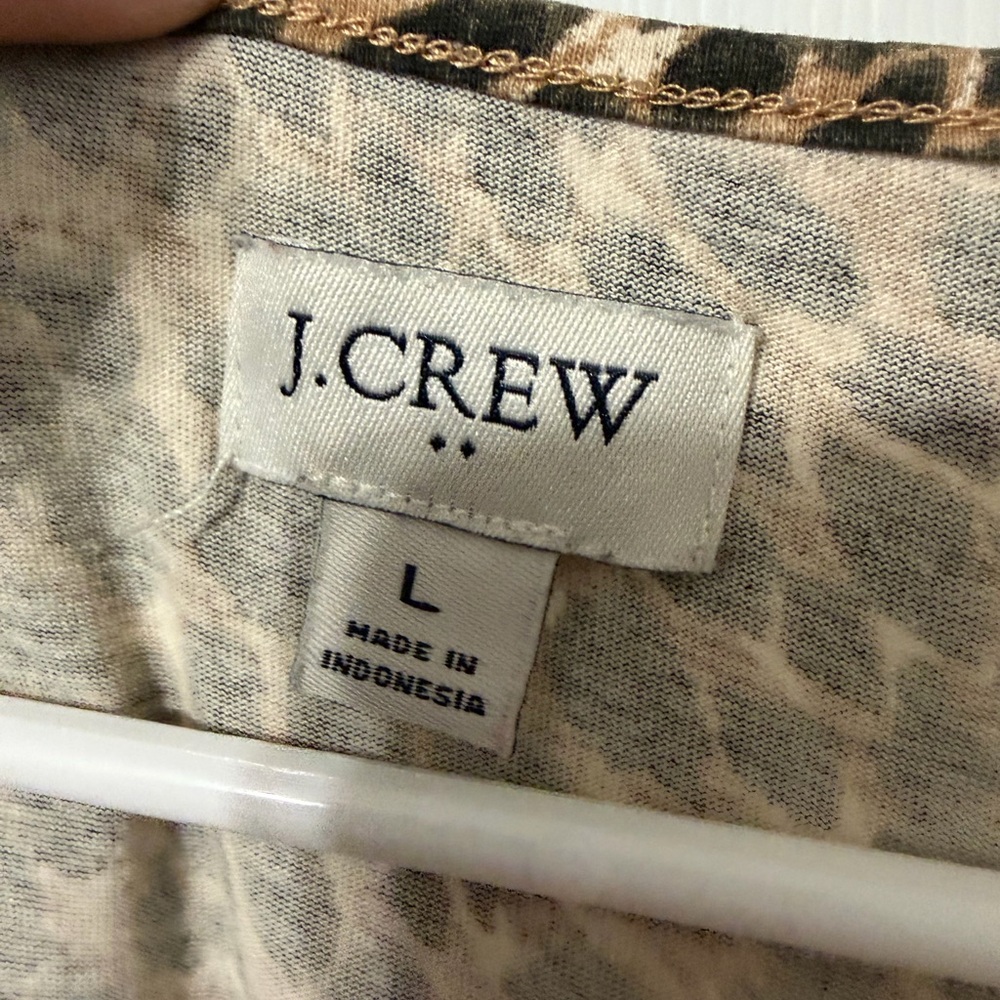 J Crew cotton Midi dress leopard print Sz L - Picture 2 of 5
